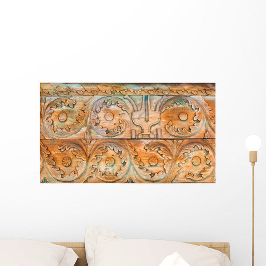 Rustic wooden ornament Wall Mural