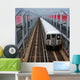 subway trains on Williamsburg Bridge New York Wall Mural