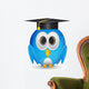 Blue twitter bird with graduation cap Wall Decal