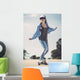 Young Woman down Road Wall Decal