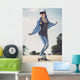 Young Woman down Road Wall Decal