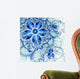 Dark Blue Fractal Flower Digital Artwork Wall Mural