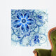 Dark Blue Fractal Flower Digital Artwork Wall Mural
