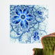 Dark Blue Fractal Flower Digital Artwork Wall Mural