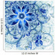 Dark Blue Fractal Flower Digital Artwork Wall Mural