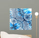 Dark Blue Fractal Flower Digital Artwork Wall Mural