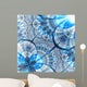 Dark Blue Fractal Flower Digital Artwork Wall Mural