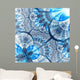 Dark Blue Fractal Flower Digital Artwork Wall Mural