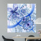 Dark Blue Purple Black Fractal Flower Wall Mural