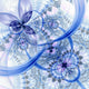 Dark Blue Purple Black Fractal Flower Wall Mural