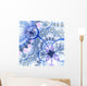 Dark Blue Purple Black Fractal Flower Wall Mural