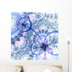 Dark Blue Purple Black Fractal Flower Wall Mural