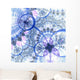 Dark Blue Purple Black Fractal Flower Wall Mural