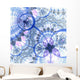Dark Blue Purple Black Fractal Flower Wall Mural