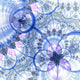 Dark Blue Purple Black Fractal Flower Wall Mural