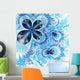 Dark Blue Fractal Flower Wall Mural