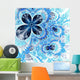 Dark Blue Fractal Flower Wall Mural
