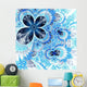 Dark Blue Fractal Flower Wall Mural