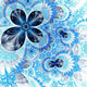 Dark Blue Fractal Flower Wall Mural