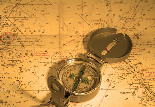 Compass and Nautical Map Wall Decal