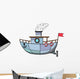 Cartoon ship. Vector illustration 
