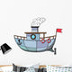 Cartoon ship. Vector illustration 