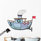 Cartoon ship. Vector illustration 