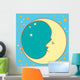 Crescent Moon in Profile With Stars 