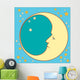 Crescent Moon in Profile With Stars 