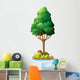 An island with a smiling turtle under the tree Wall Decal
