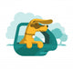 Dog is looking out of car window Wall Decal