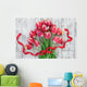 Red Tulip Flowers Wall Mural