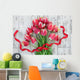 Red Tulip Flowers Wall Mural