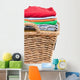 Wicker Basket of Clean Fresh Laundry 