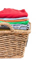 Wicker Basket of Clean Fresh Laundry 