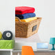 Fresh Clean Towels in a Wicker Basket 