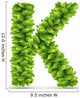 Letter K,  vector alphabet of green leaves 