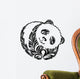 decorative silhouette of panda Wall Decal