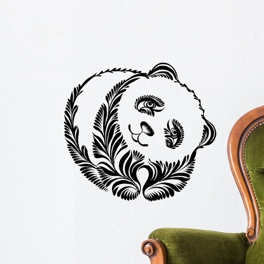 decorative silhouette of panda Wall Decal