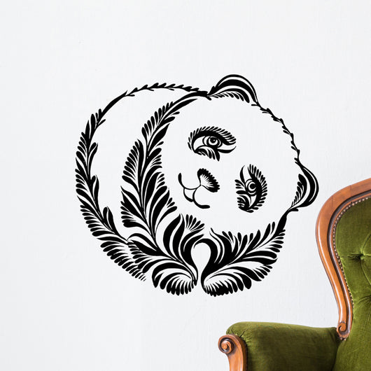 decorative silhouette of panda Wall Decal