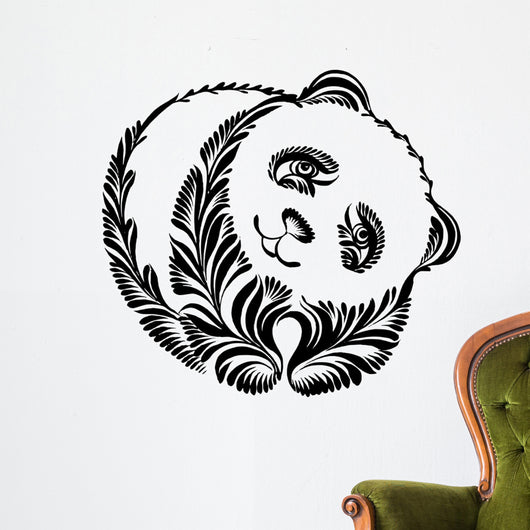 decorative silhouette of panda Wall Decal