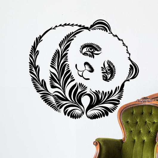 decorative silhouette of panda Wall Decal