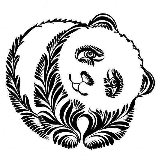 decorative silhouette of panda Wall Decal