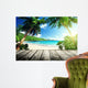 seychelles beach and wooden pier Wall Mural