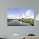 Typical wide dutch landscape with meadows, water and cloudscapes 