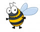 Flying cartoon bumble bee or hornet Wall Decal