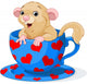 Wonderland Teacup Dormouse Wall Decal