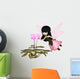 Cute Toon Pink Cyclamen Fairy, Flying Wall Mural