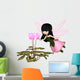 Cute Toon Pink Cyclamen Fairy, Flying Wall Mural