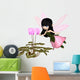 Cute Toon Pink Cyclamen Fairy, Flying Wall Mural